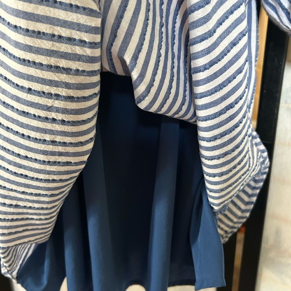 AE Peasant Stripe Puff Sleeve Mini Dress S - Picture 8 of 12